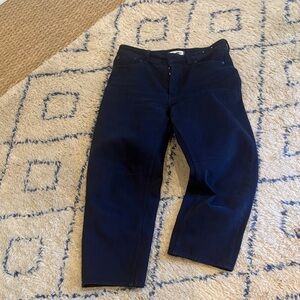 Madewell Darted Barrel Leg Jean dark blue